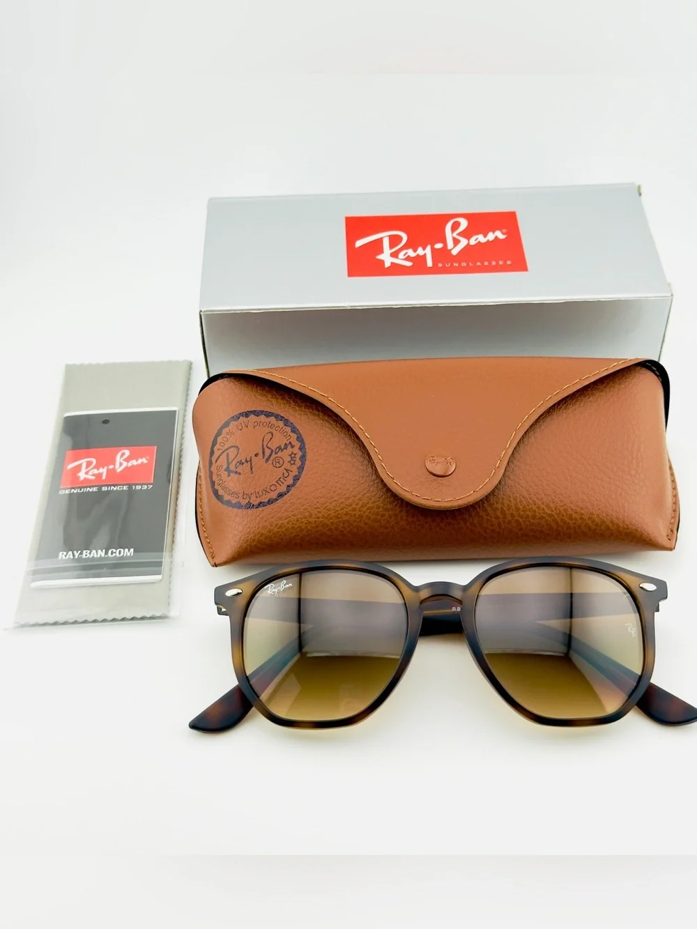 Ray-Ban Sunglasses RB4306 Matte Havana Frame With Gradient Brown Lenses UNISEX!